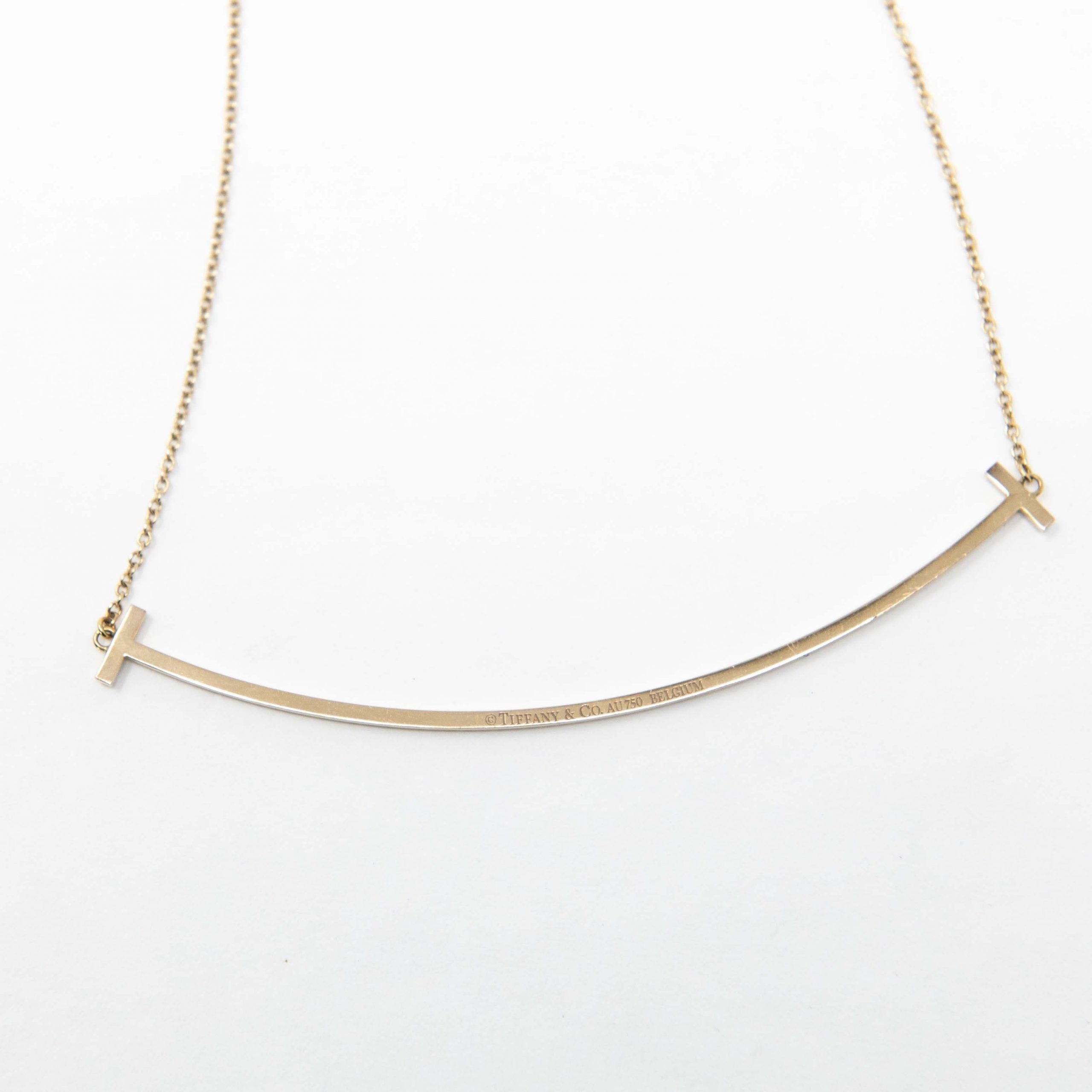 Tiffany & Co Diamond Large T-Smile Pendant Necklace