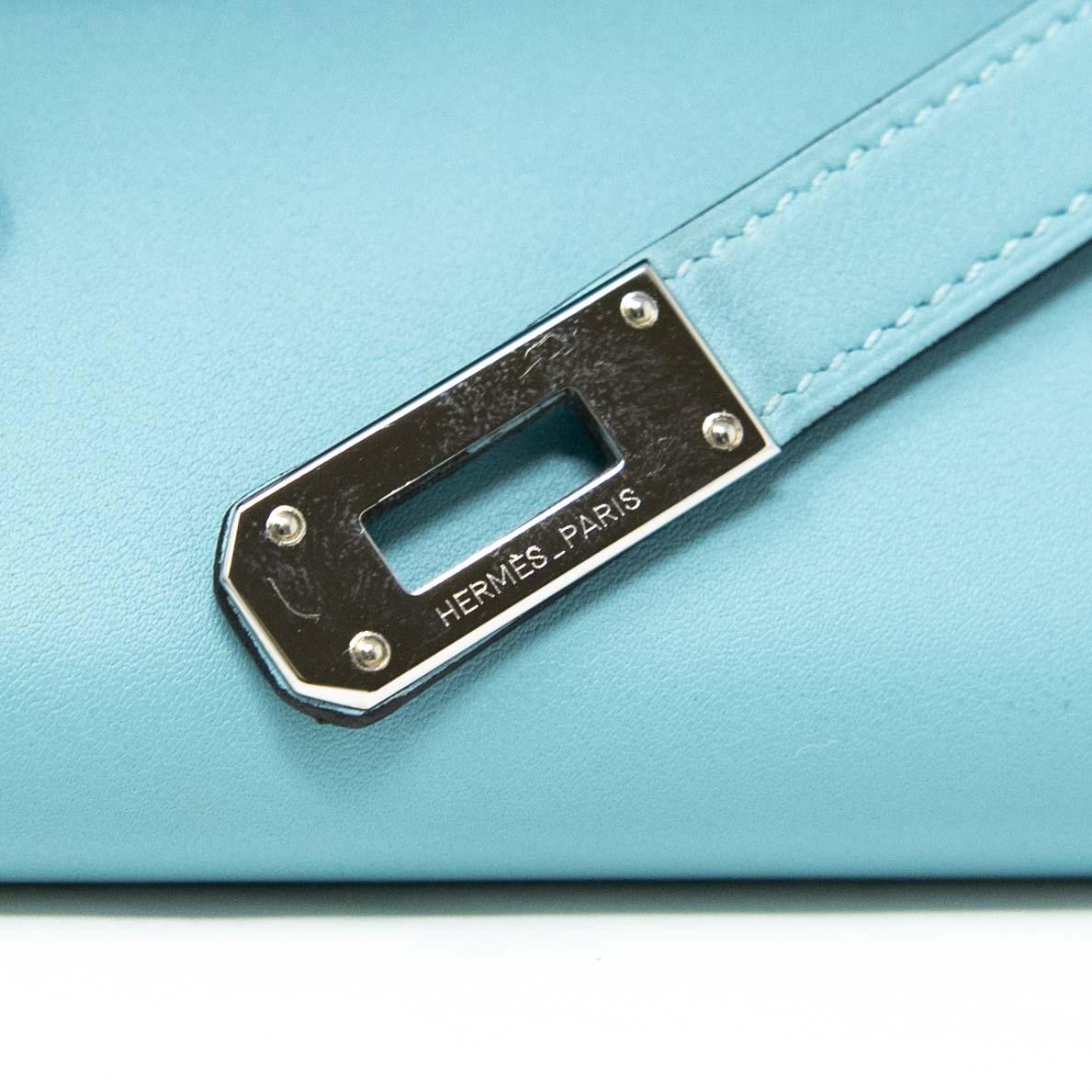 Hermes Bleu Atoll Swift Kelly Ghillies Wallet