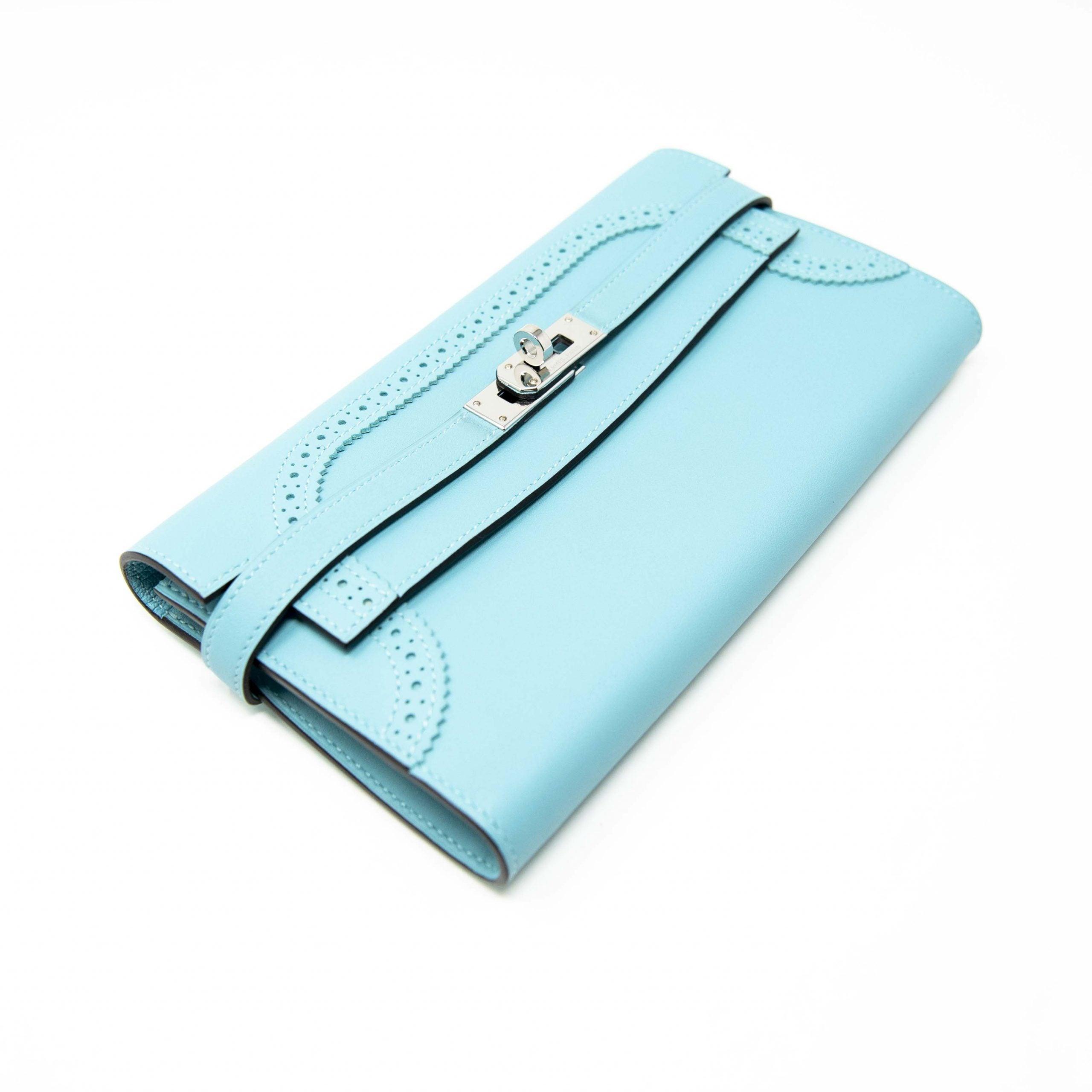 Hermes Bleu Atoll Swift Kelly Ghillies Wallet