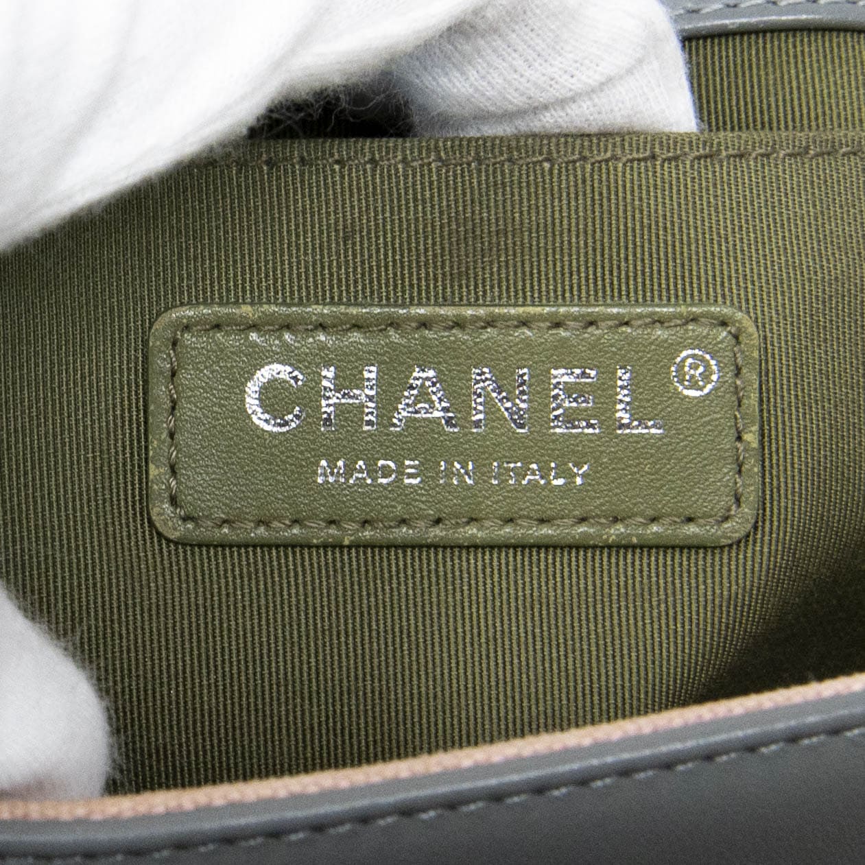 Chanel Grey Lambskin Old Medium Boy Bag