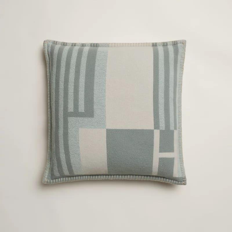 Hermes Gris Perle Ithaque Blanket & Small Pillow