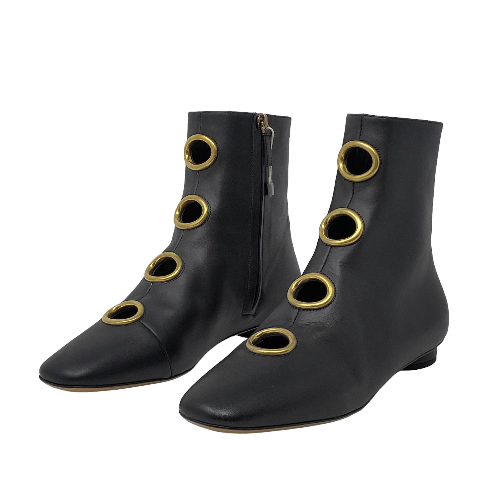 Valentino Black Eyelet Ankle Boots 38.5