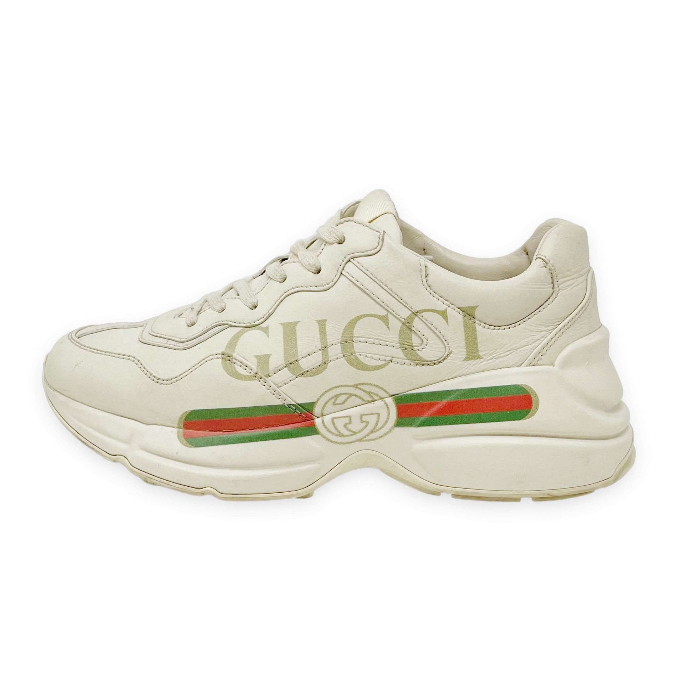Gucci Ivory Rhyton Logo Sneaker 36