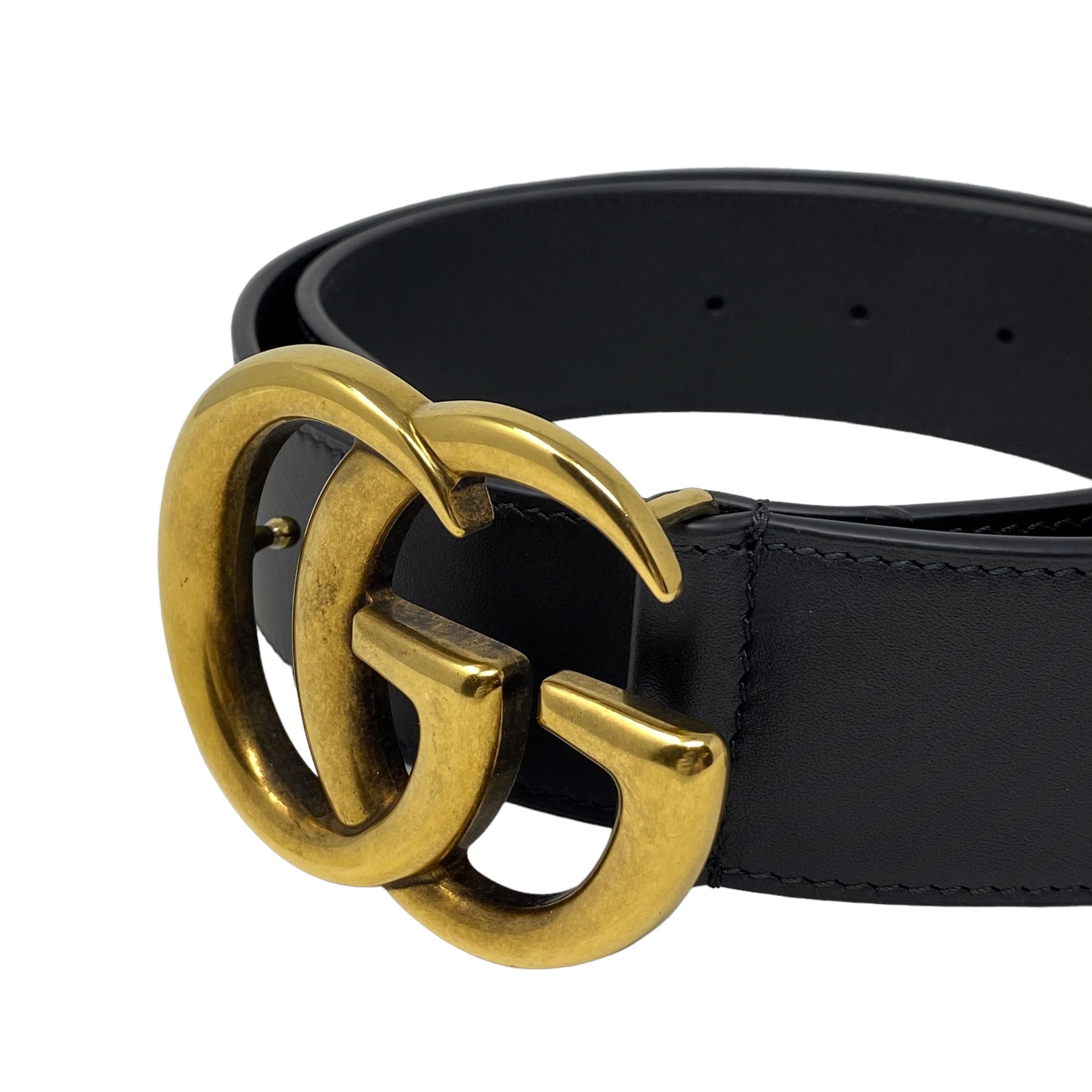 Gucci Black GG Marmont Belt 1.5” 85/34