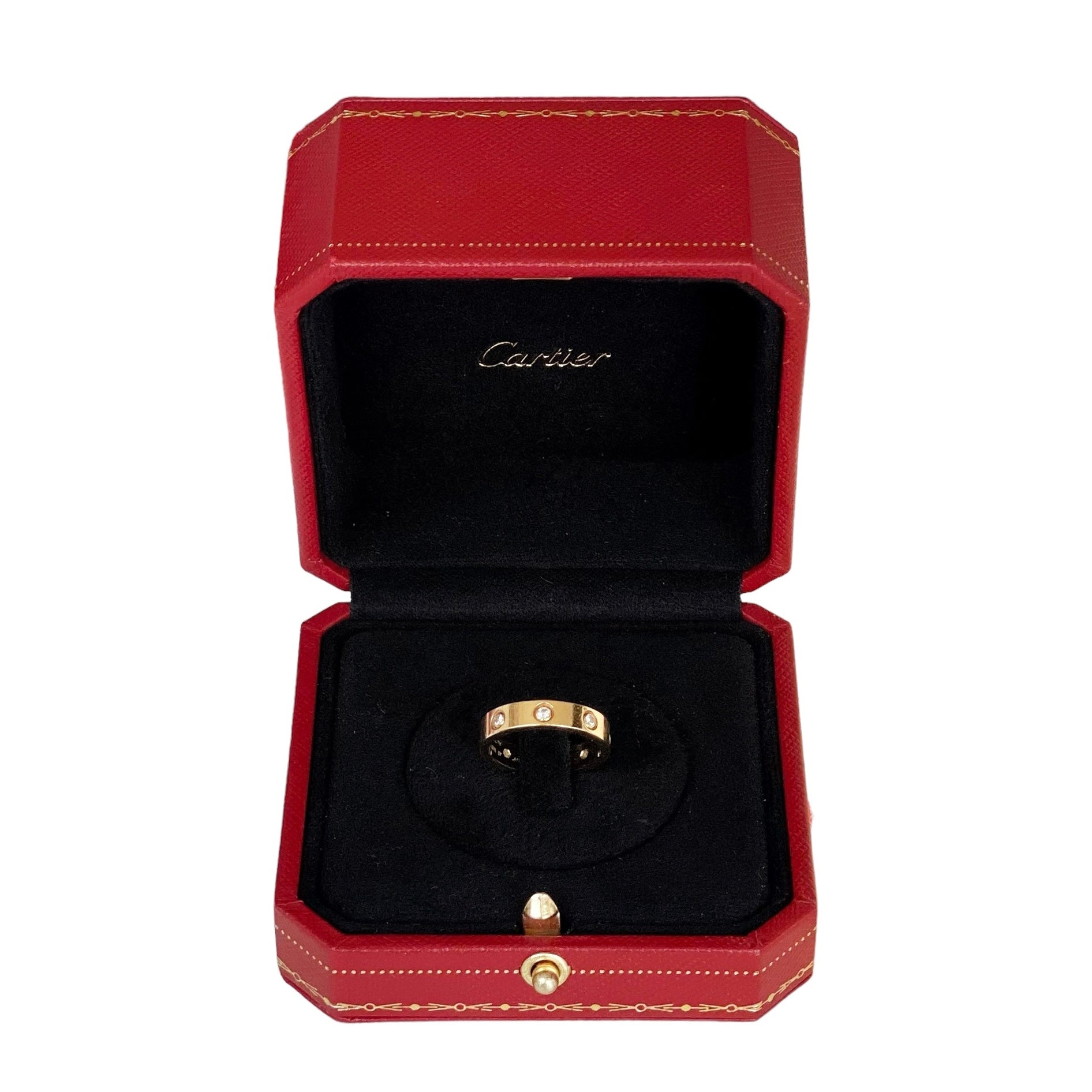 Cartier 18K Yellow Gold 8 Diamond Love Ring 49