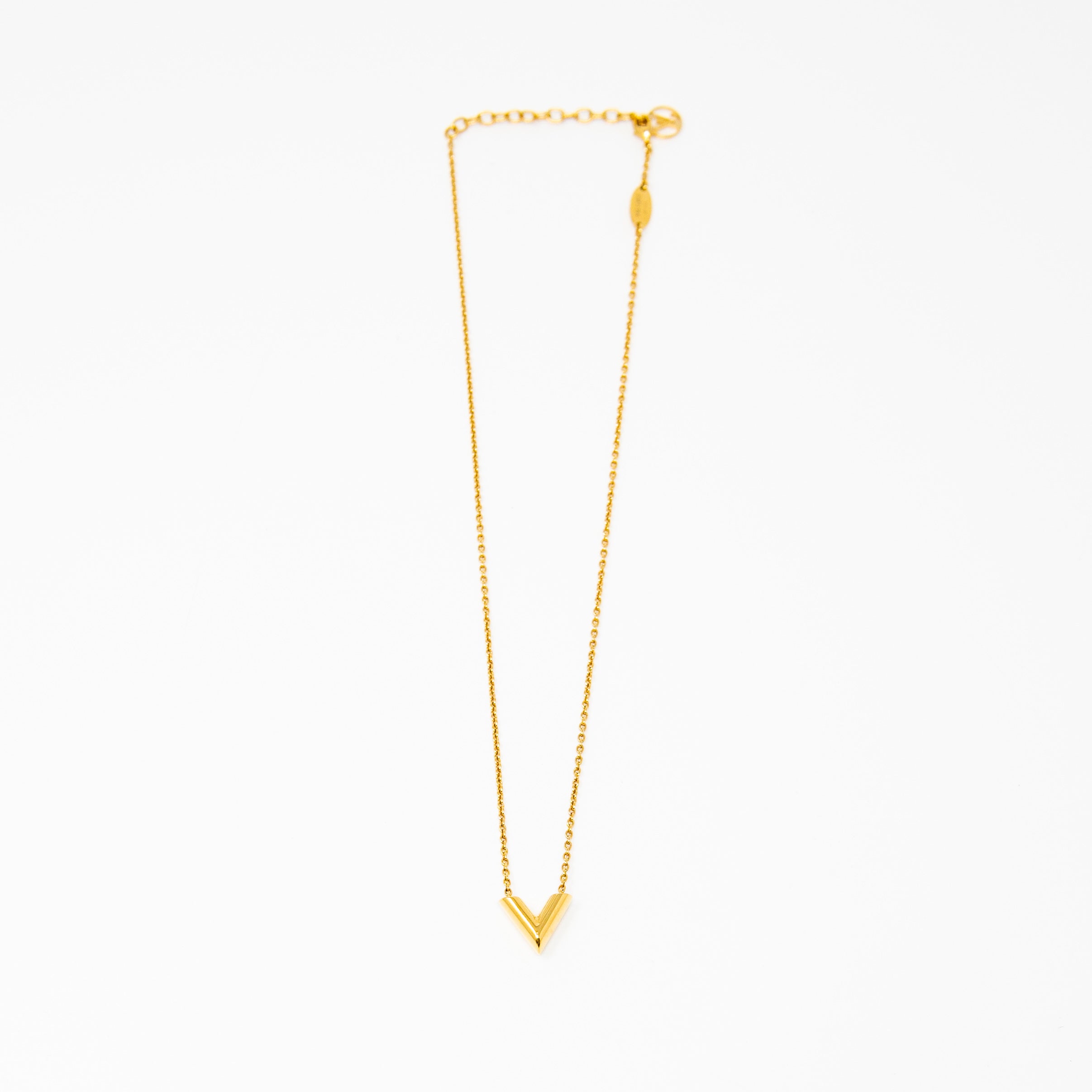 Louis Vuitton Silver-tone Essential V Necklace Pendant M63197 Women R1088 |  eBay