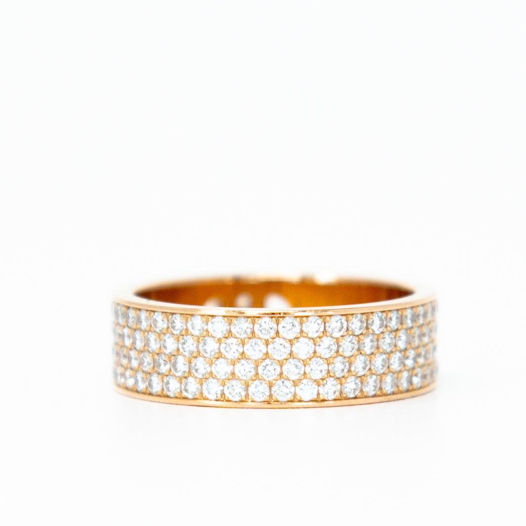 Hermes Rose Gold Diamond Small H d'Ancre Ring
