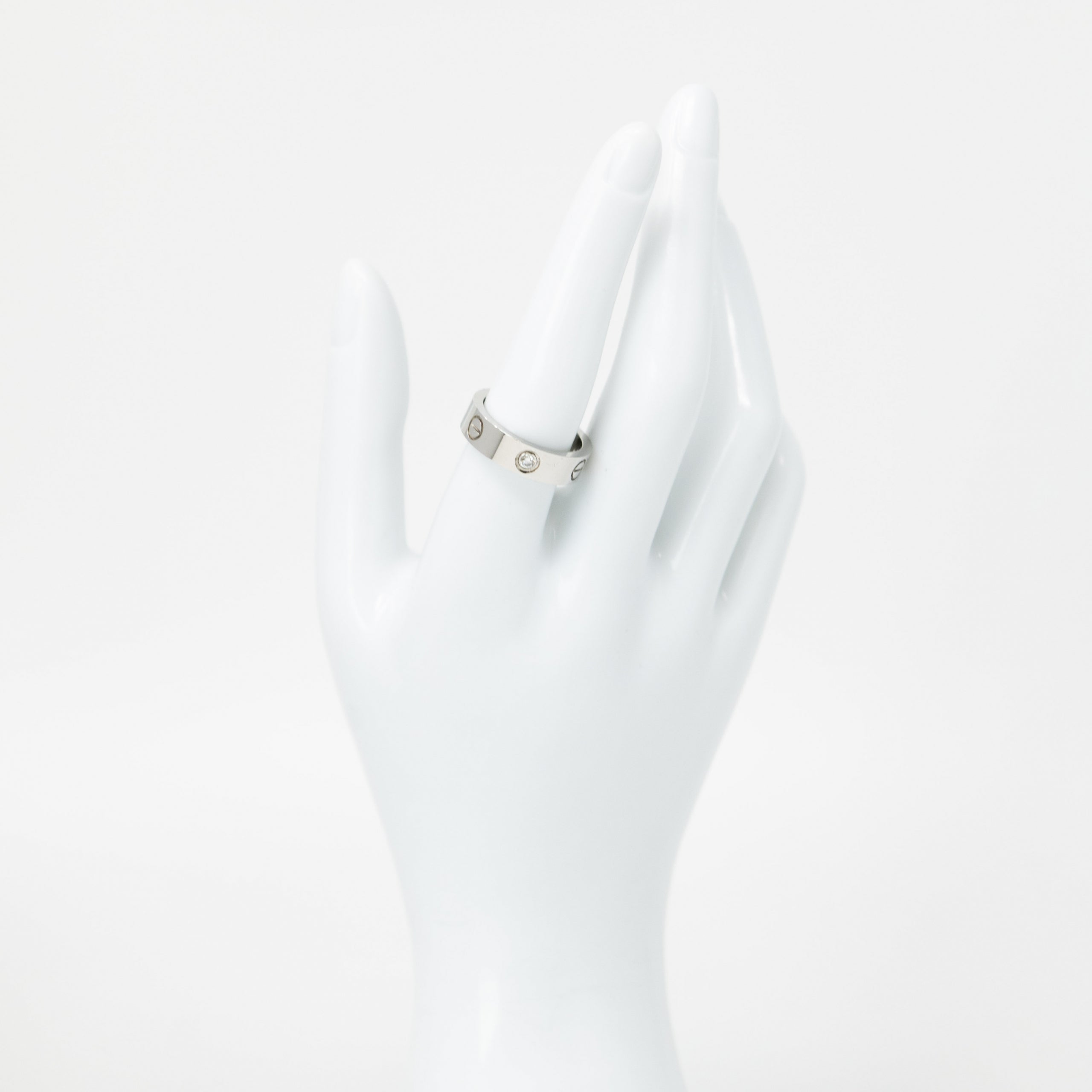 Cartier 18k White Gold 3 Diamond Love Ring