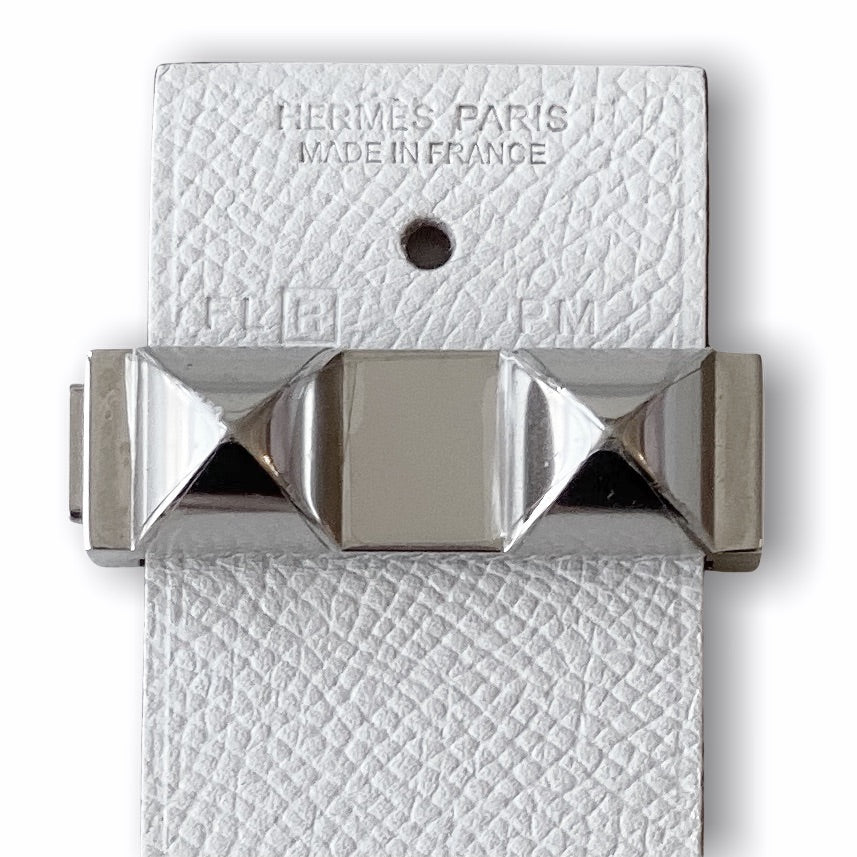 Hermes Blanc Epsom Imprevisible Bracelet PM