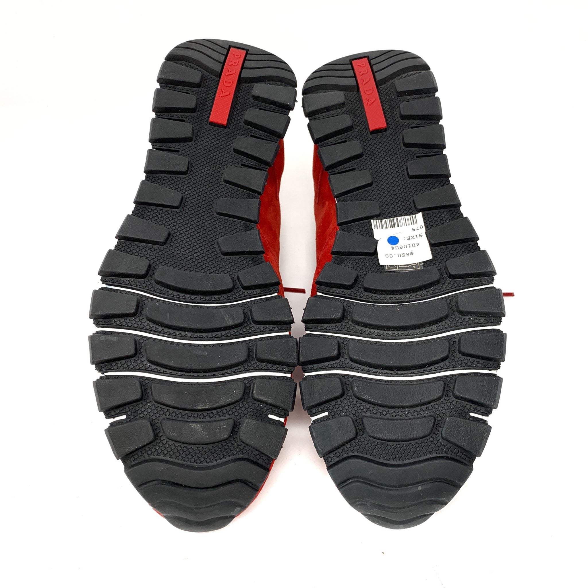 Prada Red Suede Sneakers 7.5