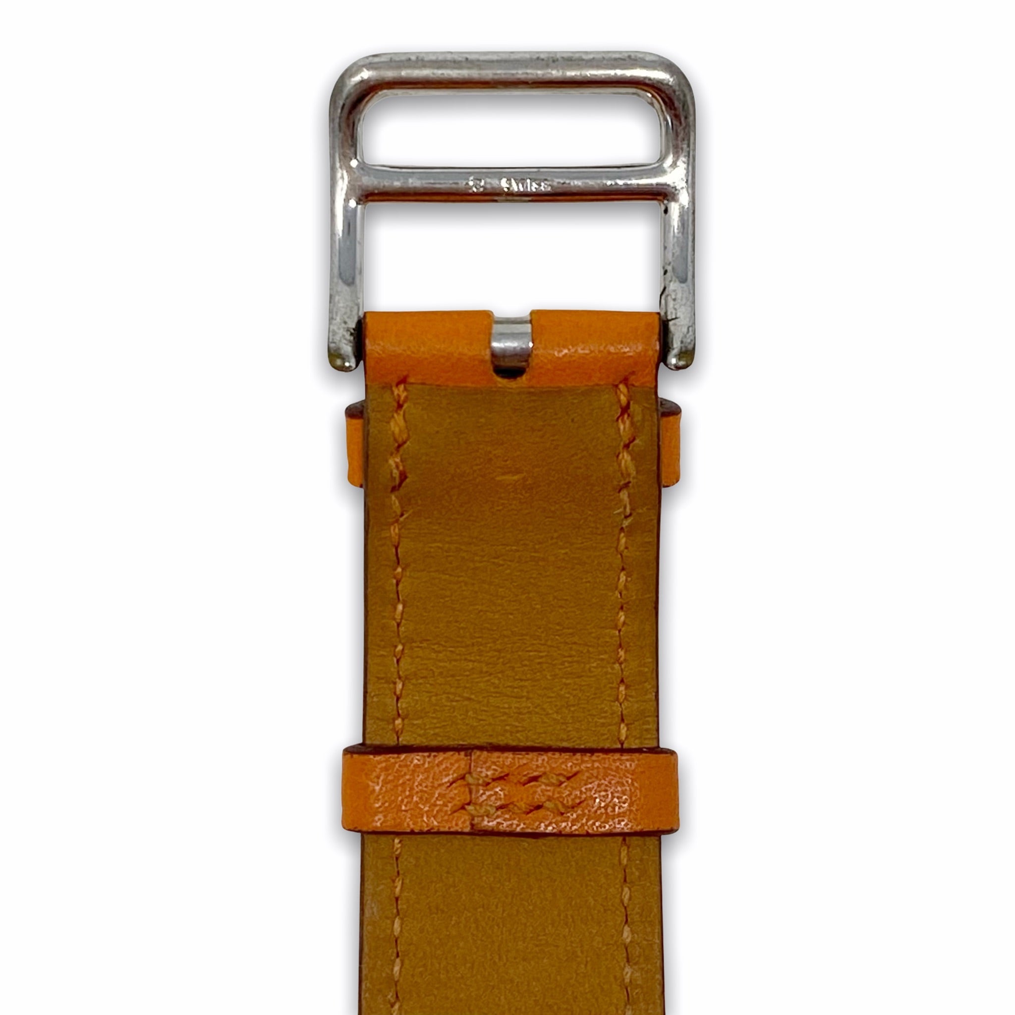 Hermes Orange Swift H Hour Quartz Watch 26mm