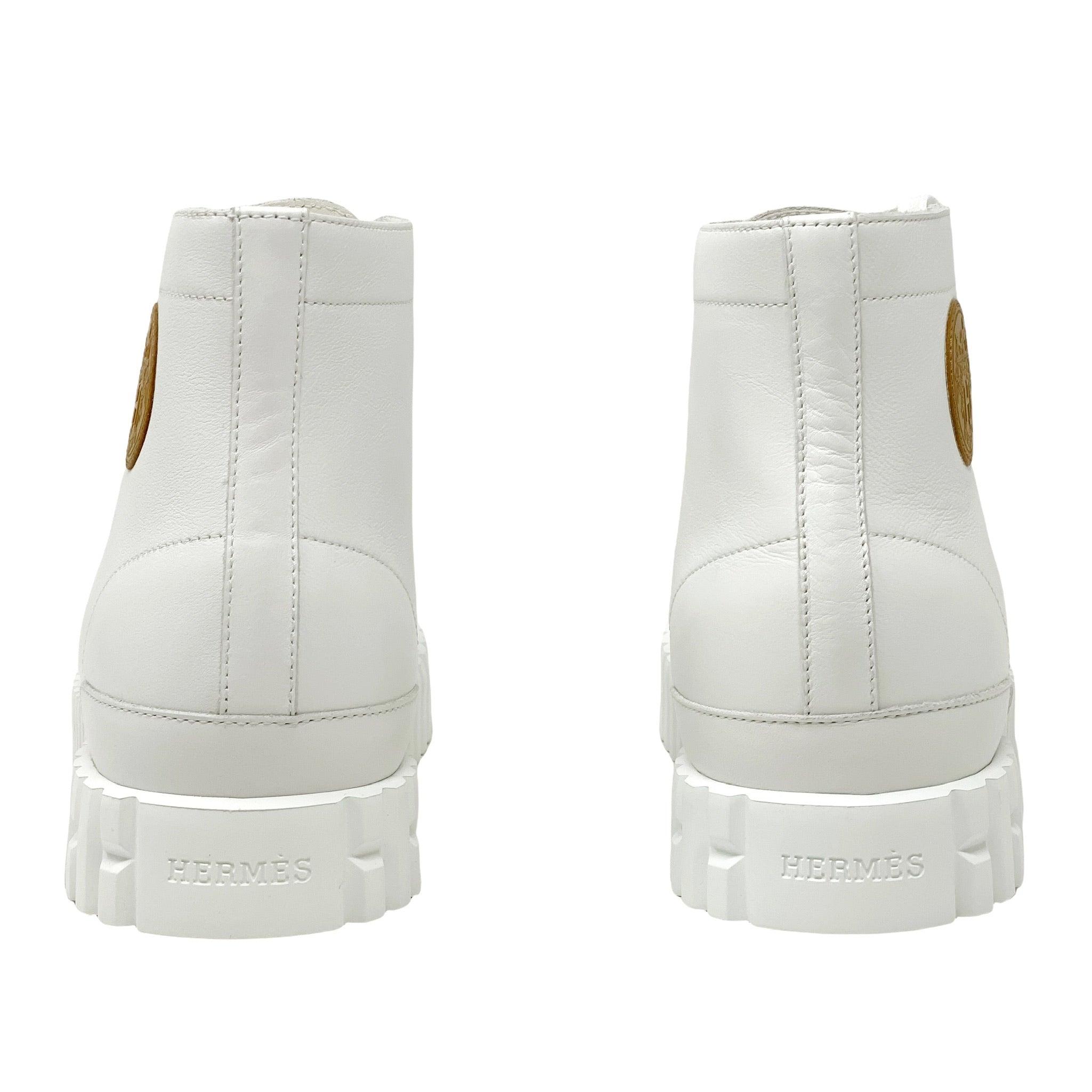 Hermes Blanc Calfskin Climb Sneakers 36