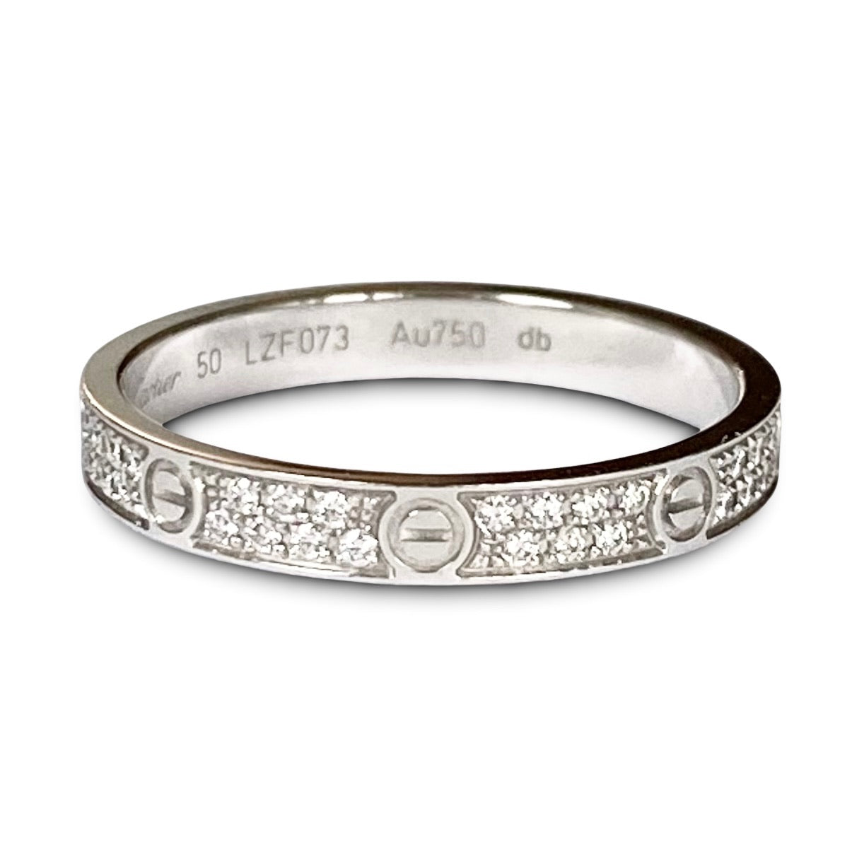 Cartier White Gold Diamond SM Love Ring 50