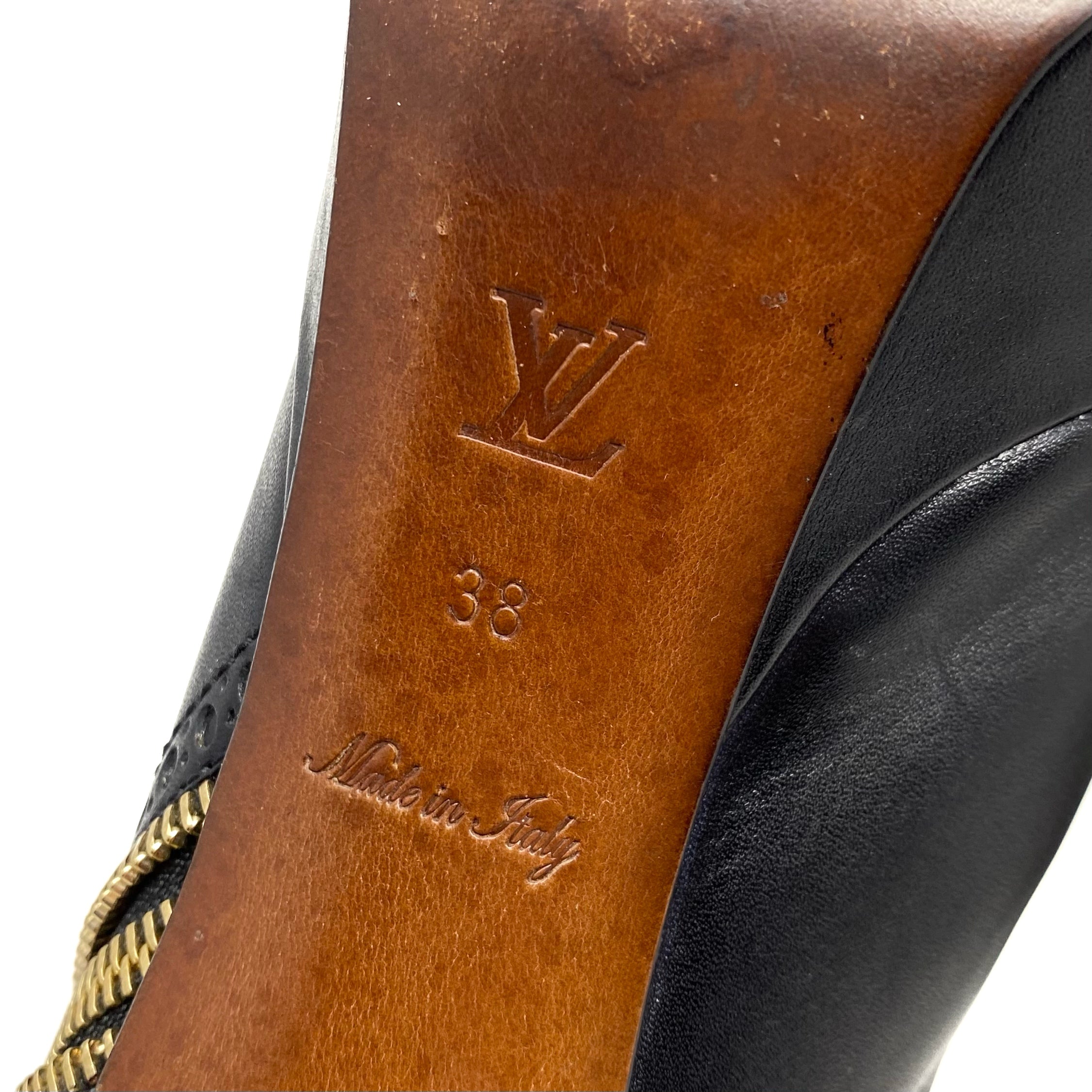 Louis Vuitton Black Tom Boy Zipper Booties 38