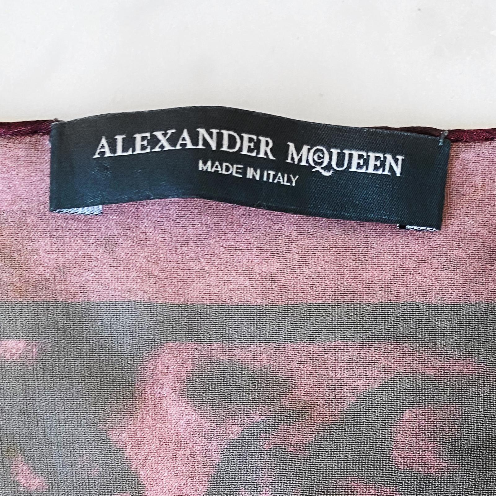 Alexander McQueen Purple Silk Leopard Square Scarf