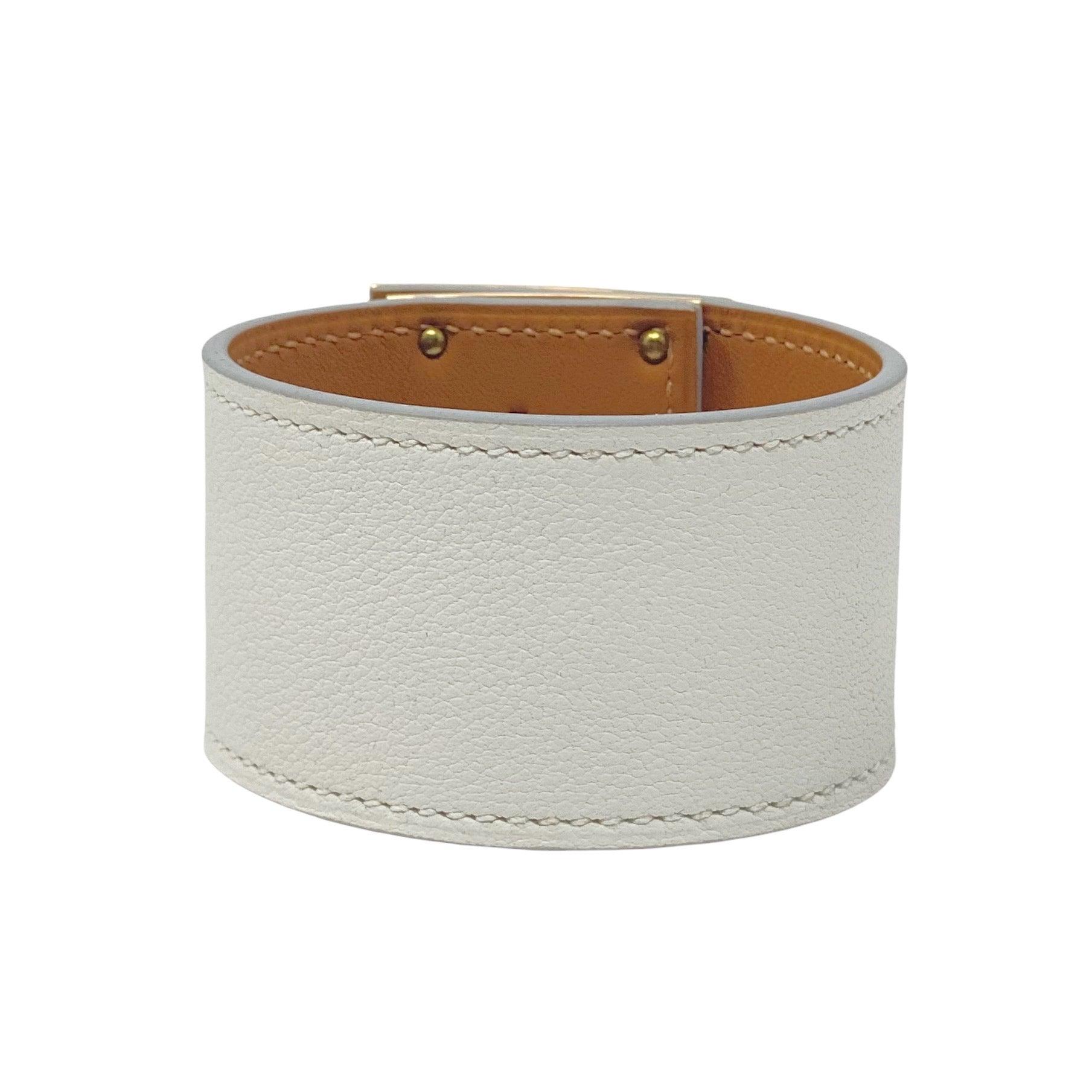 Hermes Blanc Swift Kelly Dog Bracelet T2