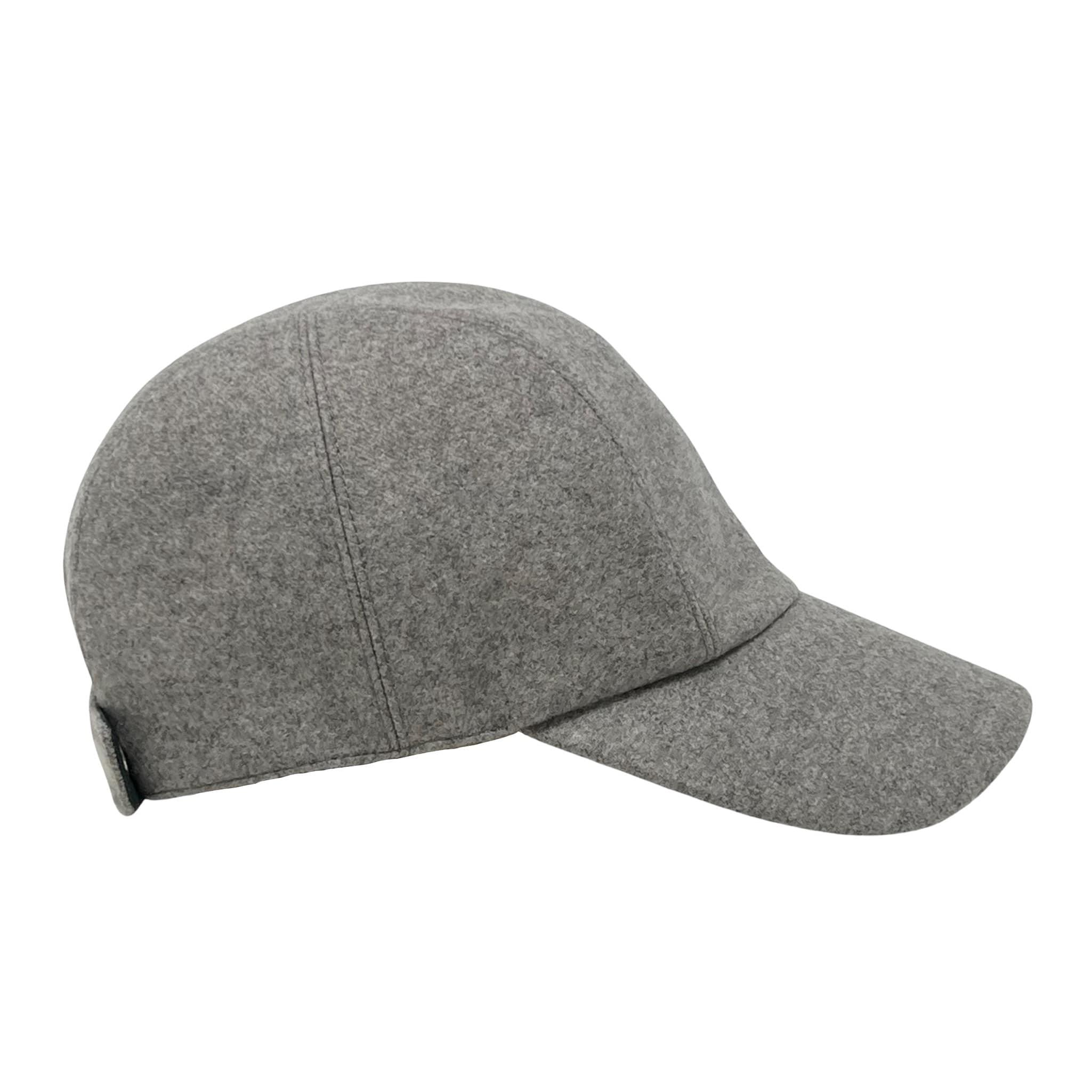 Hermes Gris Cashmere Baseball Hat 57