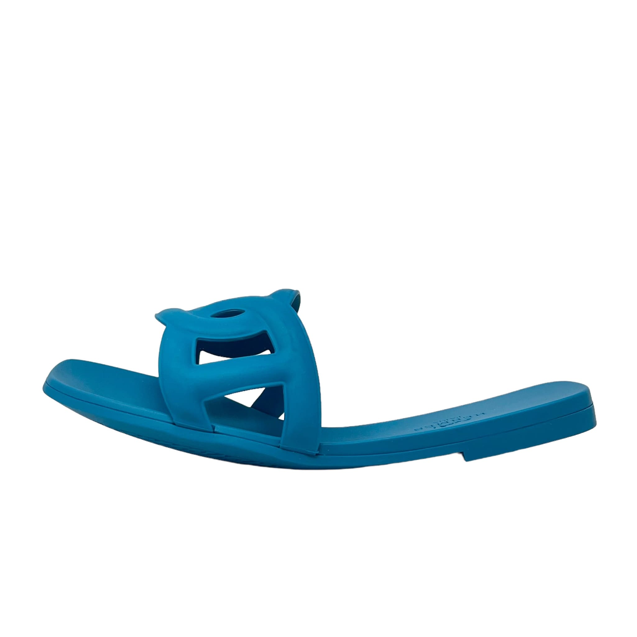 Hermes Blue Vif Rubber Aloha Sandals 35