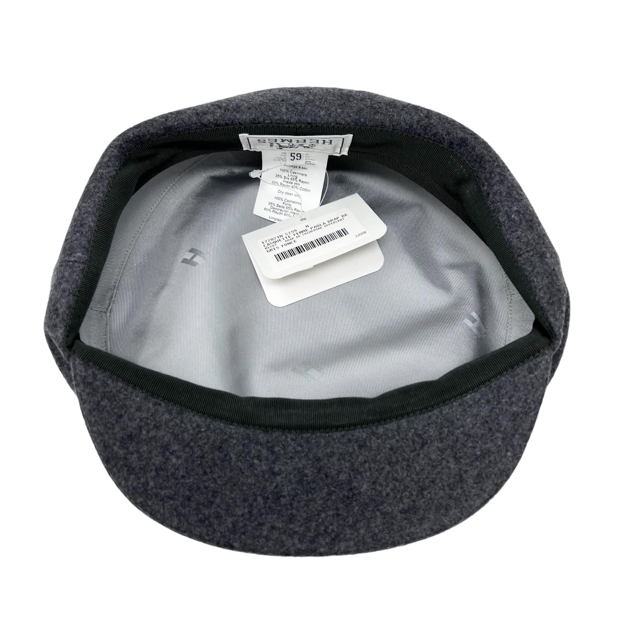 Hermes Grey Cashmere Casquette Femme Paola Cap