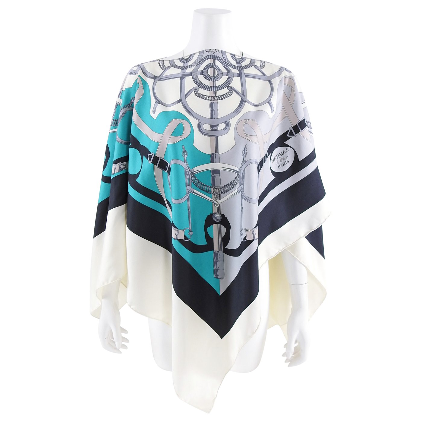 Hermes Turquoise Eperon D'or Poncho