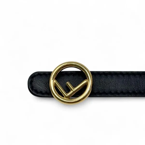 Fendi Black F Logo Slim Belt