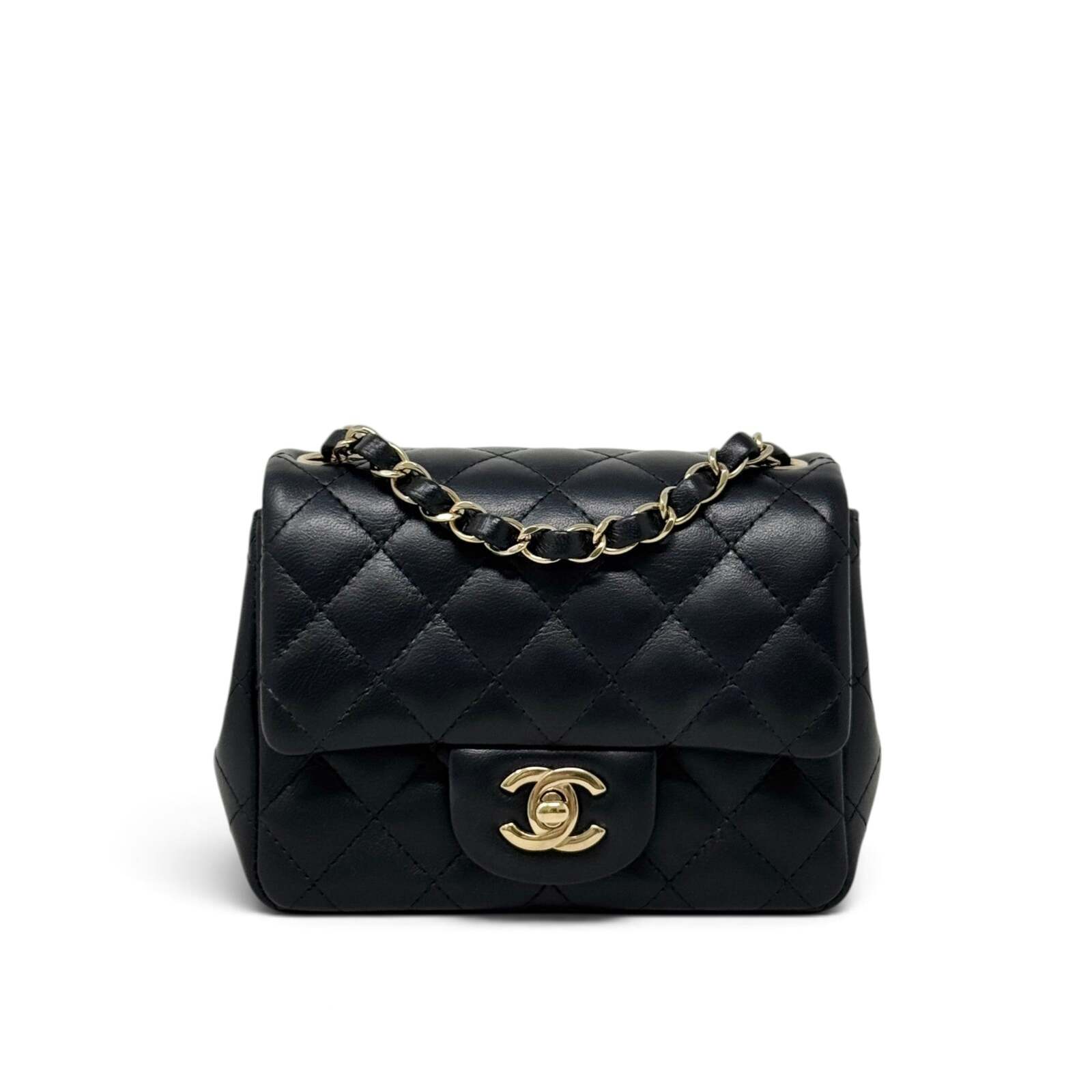 Chanel Black Mini Square Flap | Jadore Couture