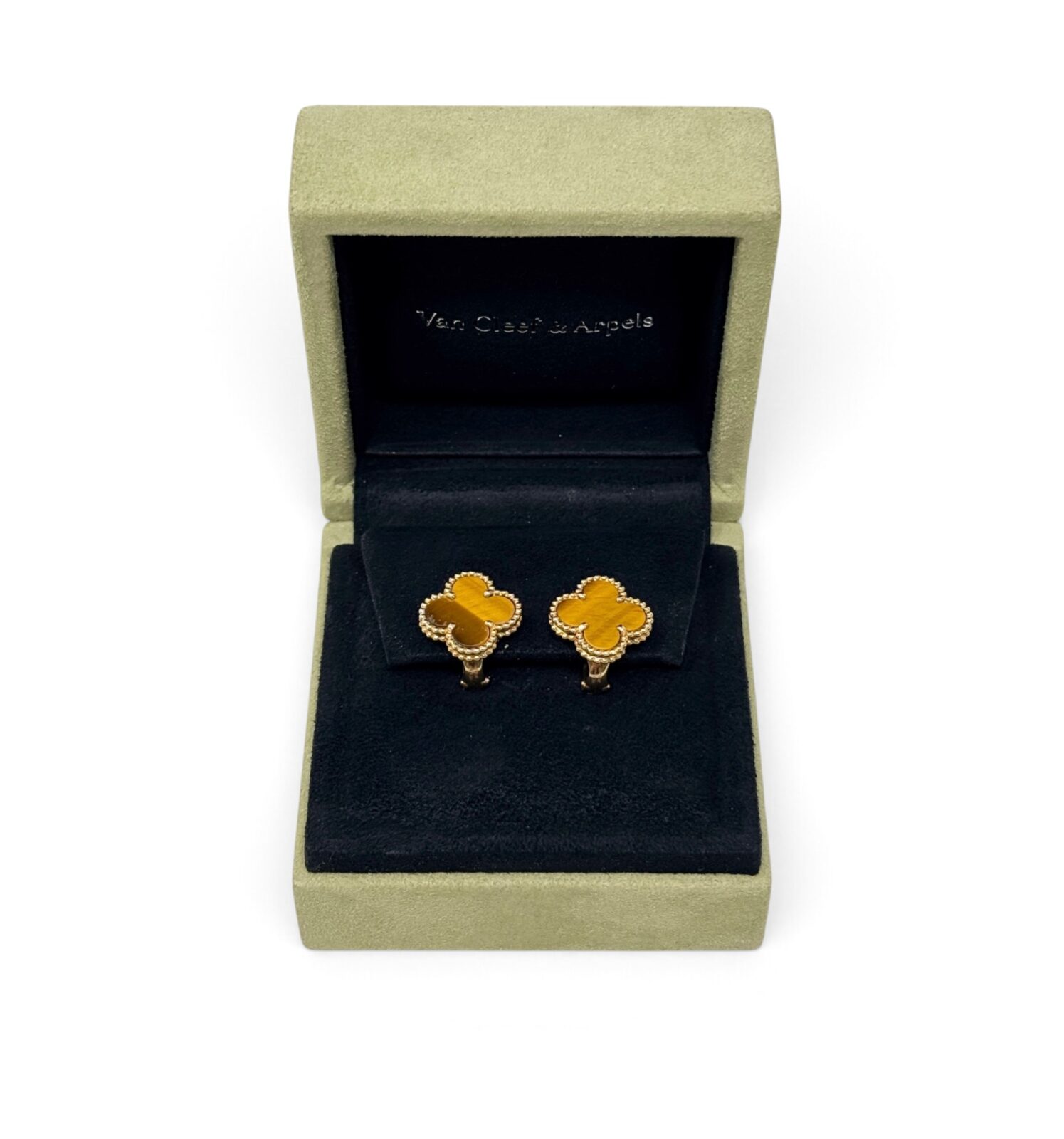Van Cleef & Arpels Tiger’s Eye Vintage Alhambra Earrings