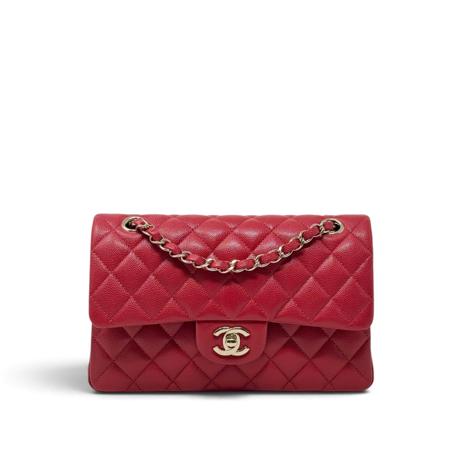 Chanel Red Caviar Small Classic Flap