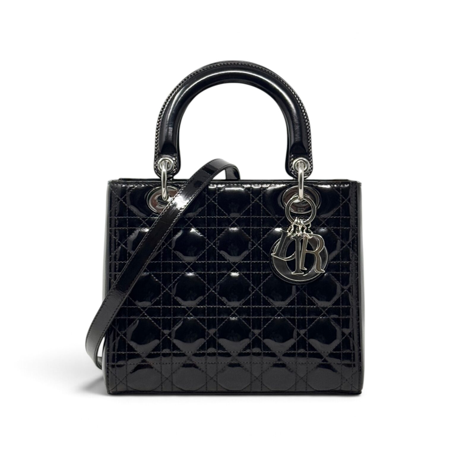 Dior Black Patent Medium Lady Dior